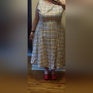 White A-Line Midi Dress sz 18 Collectif